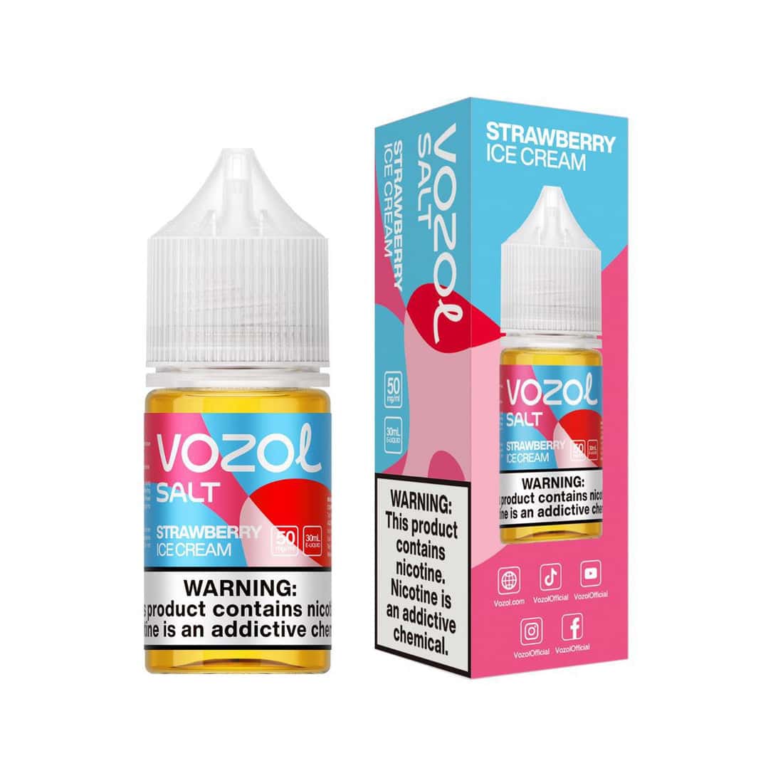 Strawberry Ice Cream - Vozol Nic Salt | 30ML | 25MG 50MG | Indian Vape Ninja Indian Vape Ninja