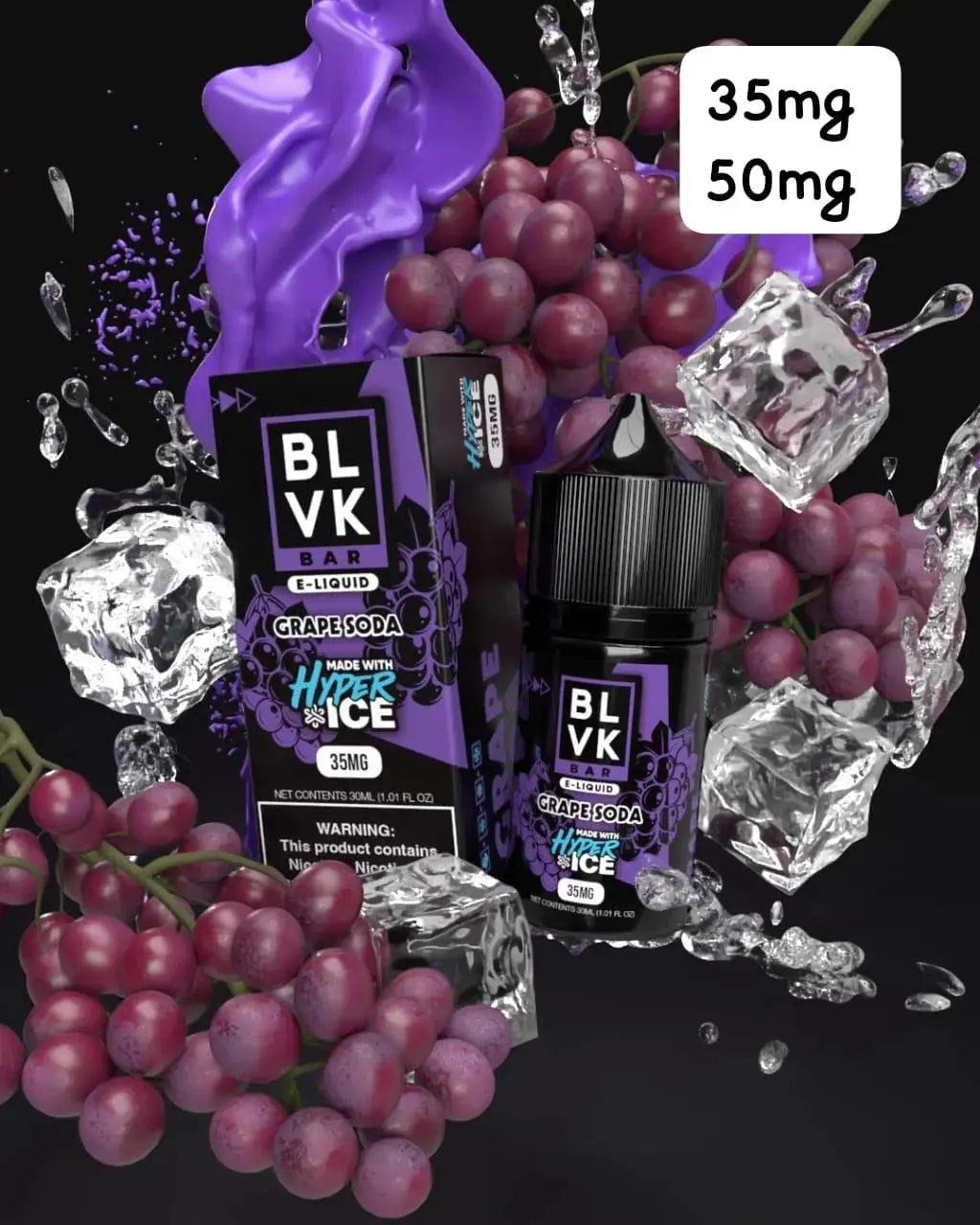 Grape Soda Hyper Ice - BLVK Bar | 30ML | 35MG 50MG | Indian Vape Ninja Indian Vape Ninja